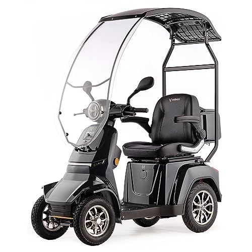 Veleco Gravis - Scooter A 4 Ruote Con Tettuccio - Completamente Assemblato E Pronto All'Uso - Sicuro E Stabile - Illuminazione A Led - Ampio Portaogge