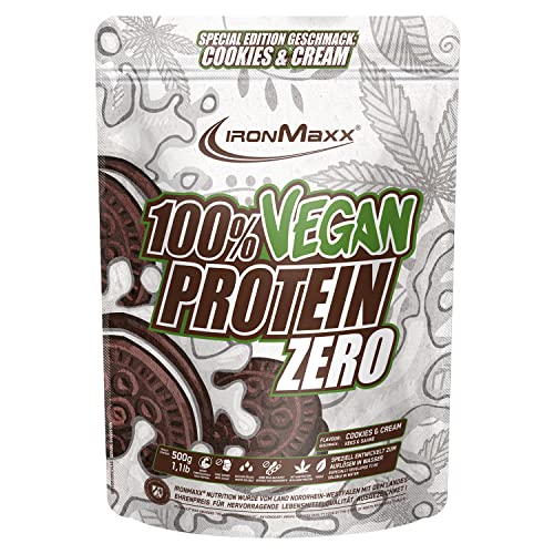 Ironmaxx 100% Proteina In Polvere Vegana Zero - Biscotti & Crema 500G | Polvere Proteica Di 4 Componenti Senza Zuccheri | Polvere Proteica Vegana Senz