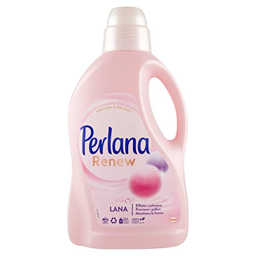 Perlana Renew Lana Rosa, Detersivo Lavatrice Per Capi Colorati, Effetto Cachmere, Previene I Pallini, Confezione Singola Da 24 Lavaggi