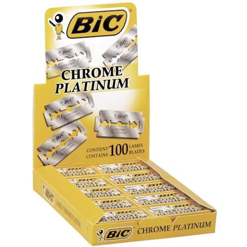 Bic Chrome Platinum - 100 Lames À Double Tranchant Pour Rasoir De Sûreté