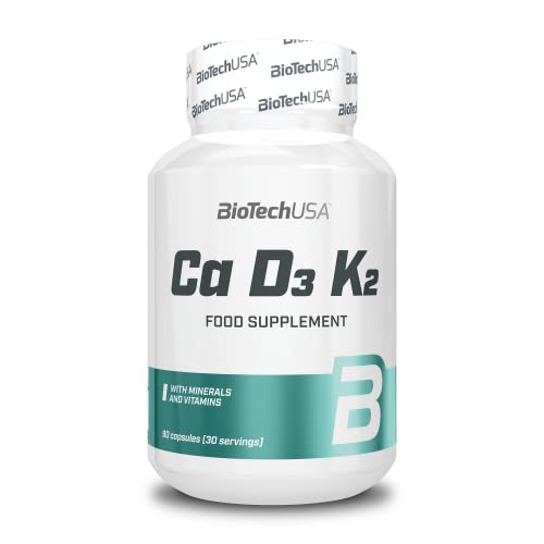 Biotechusa Ca D3 K2, Integratore Nutrizionale In Capsule Di Calcio Con Vitamine E Minerali, 90 Capsule