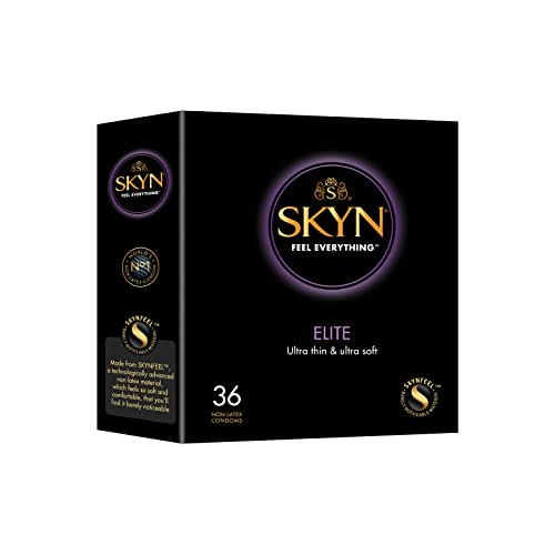 Skyn Elite (36 Pezzi) | Skynfeel Preservativi Senza Lattice Per Uomo, Dimensioni Regolari, Ultrasottili E Morbidi, Forma Dritta Liscia, Larghezza 53 M