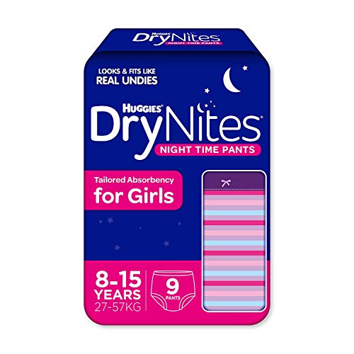 Huggies Drynites Girl 8-15 Yrs, Confezione Da 1 (1 X 9 Pezzi)