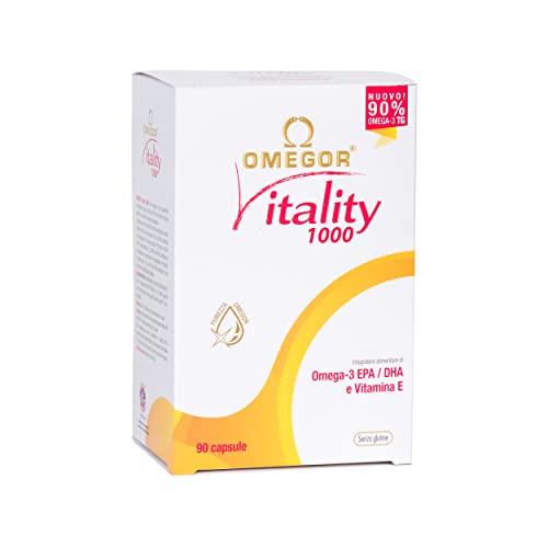 Omegor® Vitality 1000 - Nuovo Con 90% Di Omega-3 Tg! Certificato 5* Ifos Dal 2006. Epa 535Mg E Dha 268Mg Per Perla. Struttura Min. 90% Trigliceridi E