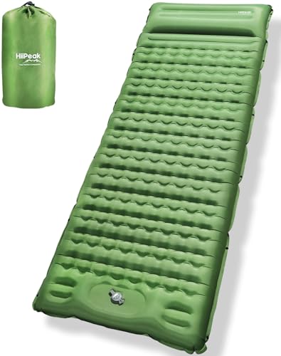Hiipeak Materassino Campeggio - Materassino Gonfiabile Ultraleggero Con Cuscini Incorporati, Pompa A Pedale - Materassino Da Campeggio Impermeabile Co