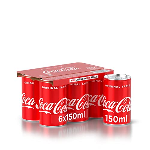 Coca-Cola Original Taste – 6 Lattine Da 150 Ml, Tutto Il Gusto Originale Di Coca-Cola, Coca-Cola Mini Lattine, Lattina 100% Riciclabile, Bevanda Analc