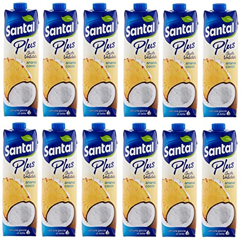 Santal - Succo Ananas Cocco, Con Una Goccia Di Latte - 12 Pezzi Da 1 L [12 L]