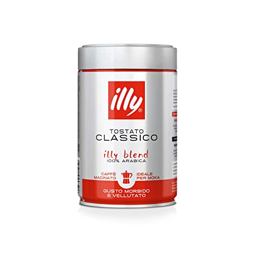 Illy Caffè Macinato Per Moka Tostato Classico, Barattolo Da 250 Grammi