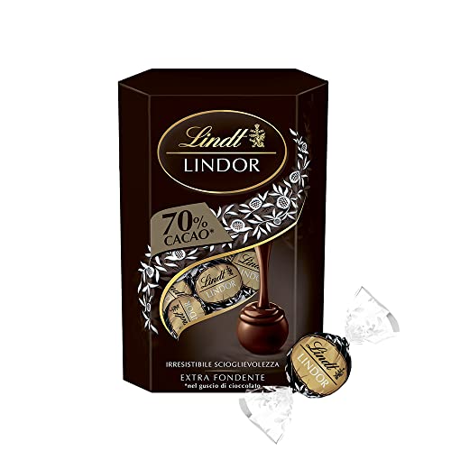 Lindt Lindor Praline Di Cioccolato Extra Fondente 70%, 16 Cioccolatini Extra Fondenti, Confezione Da 200G