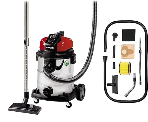 Einhell Te-Vc 1925 Sa Bidone Aspira Solidi E Liquidi (800 W, Depressione 190 Mbar, Vano 25 L, Presa Elettroutensile, Bocchetta Scarico Liquidi, Super