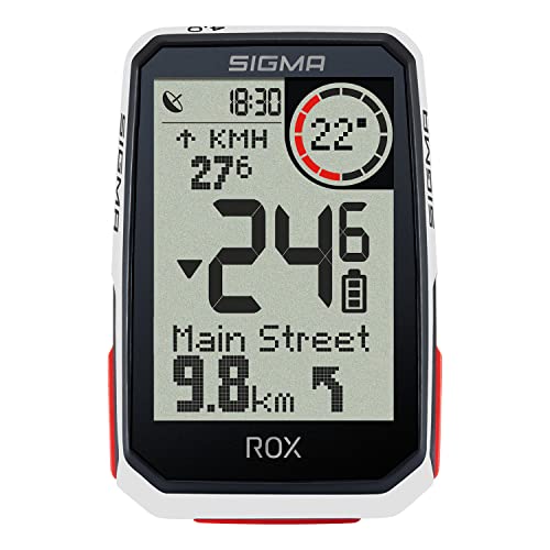 Sigma Sport Rox 4.0 Evo White - Ciclo-Computer Senza Cavo Con Navigatore Gps Con Staffa Inclusa, Navigatore Gps Per Escursioni Outdoor Con Altimetro,