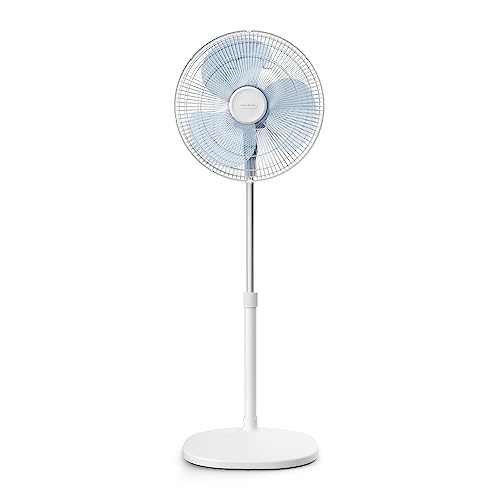 Rowenta Vu4410 Essential + Stand, Ventilatore A Piantana, Silenzioso 54 Dba, 3 Velocità, Design Ultracompatto, Altezza Regolabile, Bianco