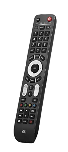 One For All Evolve 4 Telecomando Universale - Funziona Con 4 Dispositivi (Tv Freeview Blu-Ray E Audio) - Funziona Con Tutte Le Marche - Nero -Urc7145