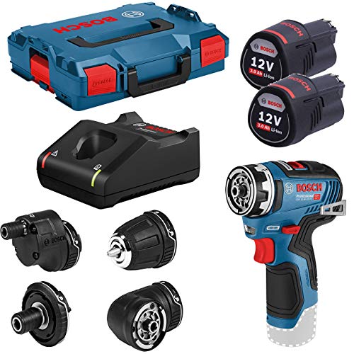 Bosch Professional 12V System Trapano-Avvitatore A Batteria Gsr 12V-35 Fc (Flexiclick System, Incl. 4 Accessori Flexiclick, 2 Batterie Da 3,0 Ah, Cari
