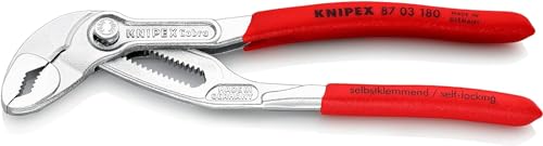 Knipex Cobra Pinza Regolabile Di Nuova Generazione Per Tubi E Dadi Cromata, Rivestiti In Resina Sintetica Antiscivolo 180 Mm 87 03 180