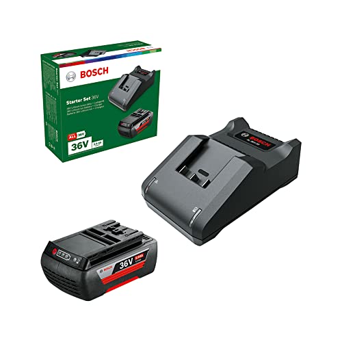 Bosch Home And Garden Starter Set 36 V, 1 Batteria V 2.0 Ah, Caricabatteria Al V-20, In Confezione Di Cartone