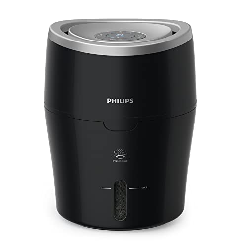 Philips 2000 Series Umidificatore D'Aria - 40M² Umidificatore D'Ambiente Con Nanocloud, 3 Velocità, Modalità Sleep, Serbatoio 2 Litri (Hu4814/10)
