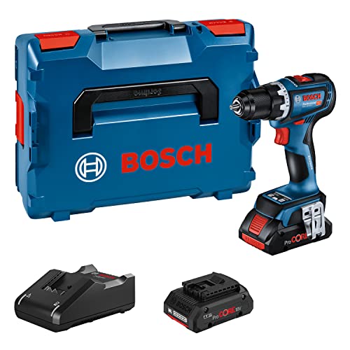 Bosch Professional 18V System Trapano-Avvitatore A Batteria Gsr 18V-90 C (Incl. 2 Batterie Procore Da 4.0 Ah, Modulo Bluetooth Low Energy Gcy 4, Caric