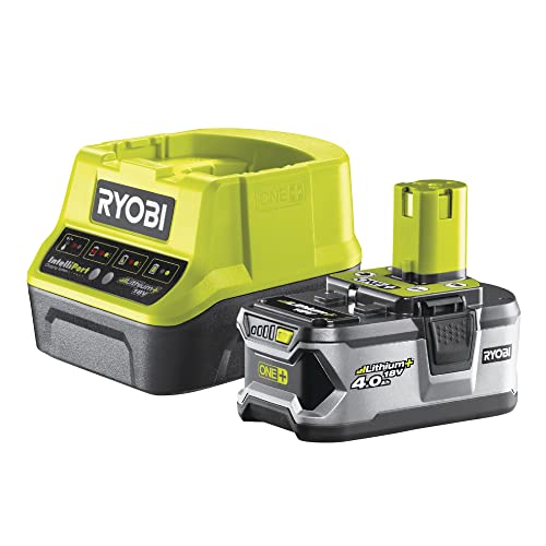Ryobi Rc18120-140 Kit Ryobi Con Caricabatterie E 1 Batterie Da 4.0Ah Al Litio 18V One+, Con 4 Indicatori Di Stato Di Carica, Grande Autonomia