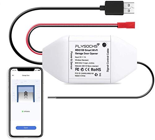 Flysocks Apriporta Da Garage Intelligente Door Opener Smart Wifi App Controllo Remoto, Comandi Vocali, Funziona Con Alexa, Google Assistant