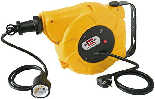 Brennenstuhl A1941251201241020300 1241020300-Enrollacables Carrete Automático Ip20 H05Vv-F3G1,5 Con Cable De 9+2 M, Multicolor, 28 X 12,5 X 22 Cm