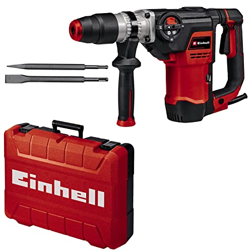 Einhell Tassellatore Te-Rh 40 3F (1.050 W, Percussione Pneumatica, Forza Di Percussione Di 10 J, Attacco Sds-Max, Scalpello Piatto E Scalpello A Punta