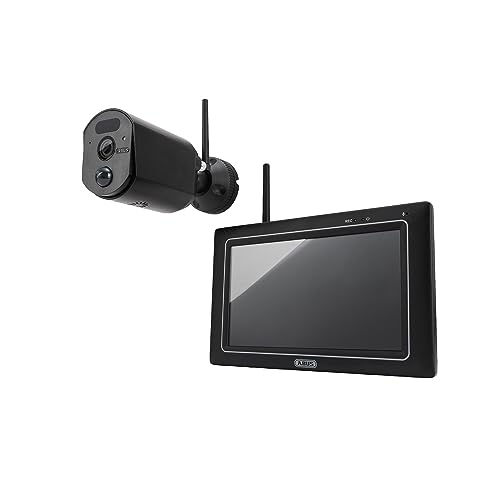 Abus Caméra De Surveillance Easylook Basicset Ppdf17000 - Caméra + Moniteur Portable Avec Écran Tactile - Facile À Utiliser, Mode Alarme Et Enregistre