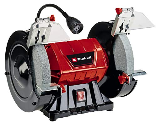 Einhell Tc-Bg 200 L Smerigliatrice Combinata Da Banco (Tensione 220-240 V, Potenza 185 W, Giri Min. 2980, Mole Ø200 X Ø32 X 25 Mm, Grana K36/K60, Luce