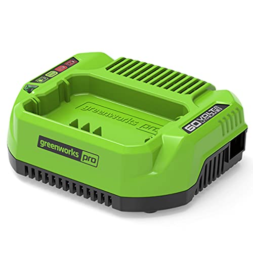 Greenworks Caricabatterie G60Uc, Li-Ion Da 60V Output Da 120W/2A Adatto A Tutte Le Batterie Greenworks Della Serie Da 60V