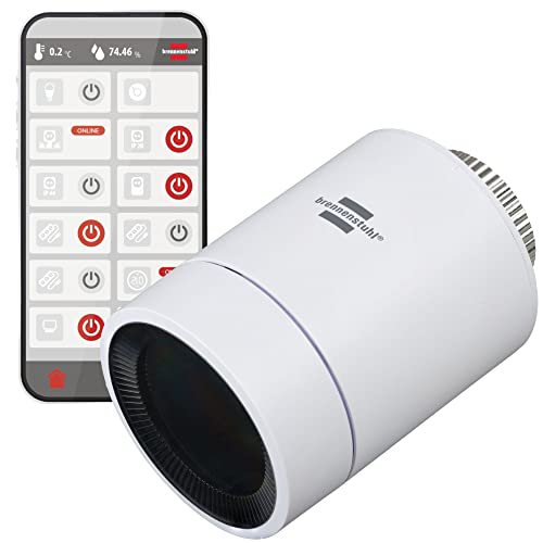 Brennenstuhl Connect Zigbee - Termostato Per Radiatore Ht Cz 01 (Termostato Intelligente Zigbee Per Risparmiare Energia, Compatibile Con Alexa E Googl