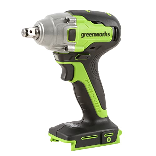Greenworks Gd24Iw400 Bullonatrice A Impulsi A Batteria Con Motore Brushless, 0-2800 Giri/Min., 0-4000Ipm, 400Nm Di Coppia, Attacco Da 1/2" (1,27Cm) Se