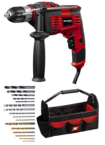 Einhell Tc-Id 1000 E Kit Set Trapano A Percussione (Tensione 230-240 V, Potenza 1010 W, Giri Al Min. 0-3000, Percussioni Al Min. 0-48000, Mandrino 13