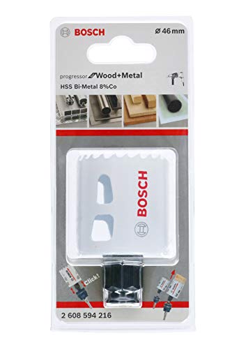 Bosch Professional 2608594216 Sega A Tazza For Wood & Metal, Legno E Metallo, Accessorio Per Foratrice, Ø 46 Mm