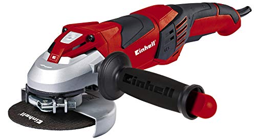 Einhell Te-Ag 125 Ce Smerigliatrice Angolare (Giri Min. Regolabili 3000-12000, Diam. Max Disco 125 Mm, Regolazione Copri Disco Senza Utensili, Inc. Im