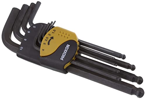 Proxxon Serie Di 9 Chiavi A Brugola Per Viti Ad Esagono Interno (Hx), Da 1,5 A 10 Mm