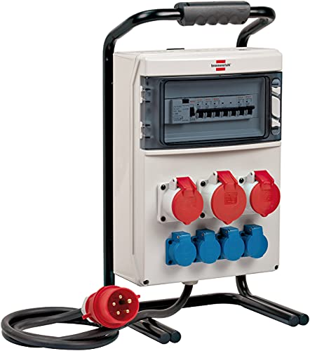 Distribuidor De Corriente Portátil Ip44 Para Uso En Obra Y Pemanente En Exteriores Con Disyuntor Fi, Enchufes Cee 1X32A + 2X16A (2 M)
