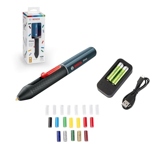 Bosch Home And Garden Gluey Penna Incollatrice A Caldo Batteria, Con 20 Stick Di Colla, In Scatola Cartone, Colore Grigio