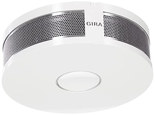 Gira Dual Q 233602 - Rilevatore Di Fumo Con Connessione Via Cavo E Radio, Din14604, Colore: Bianco Puro