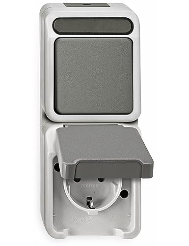 Merten, Presa Schuko Combinata Con Deviatore, Aquastar, Meg3495-8029