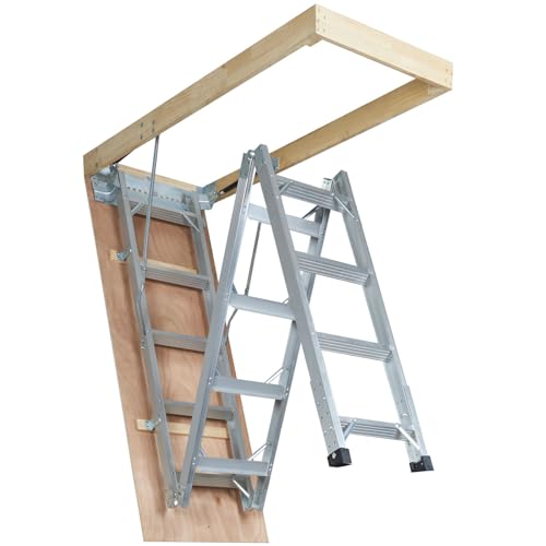 Vevor Scala Pieghevole Per Mansarda, Capacità 158,8 Kg, 57,1 X 160 Cm, Estensione Multiuso In Alluminio, Leggera E Portatile, Adatta Per Soffitti Di A