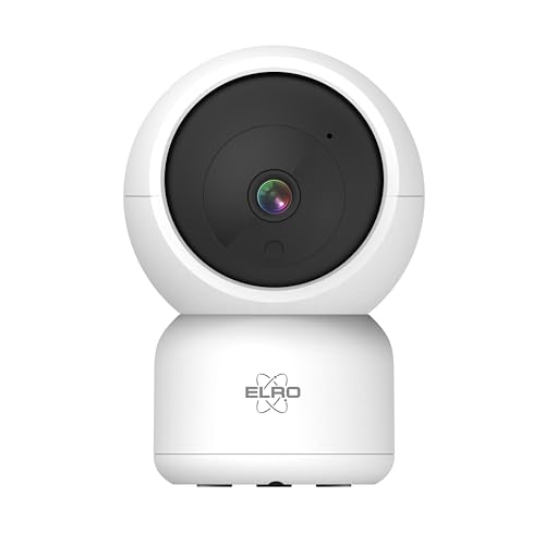 Elro Ci5000 - Telecamera Di Sicurezza Ip Wifi Interna, Con Sensore Di Movimento E Visione Notturna, Full Hd 1080P Con Sirena