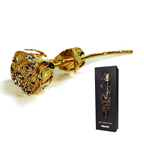 Mikamax 24 K Rosa D'Oro, Con Certificato Di Autenticità, ± 28 - 30 Cm, Scatola Nera