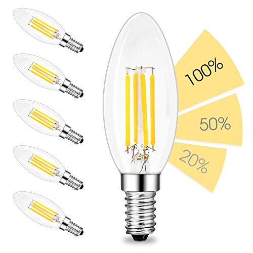 Linovum Fourstep Dim E14 - Confezione Da 6 Lampadine A Led, Dimmerabili Senza Dimmer, Con Ogni Interruttore Della Luce, 4 W, 330 Lm, 230 V, Luce Bianc