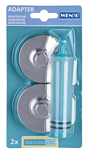 Wenko Vacuum-Loc® Adattatore - Fissaggio Senza Trapano, Plastica, 6 X 2.8 X 6 Cm, Cromo