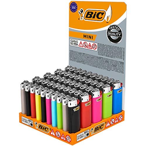 Bic Mini Flint - Accendini In Diversi Colori, Vassoio Con 50 Pezzi