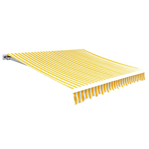 Vidaxl Tendone Da Sole In Tela 4X3 M Giallo Girasole/Bianco Parasole Tenda