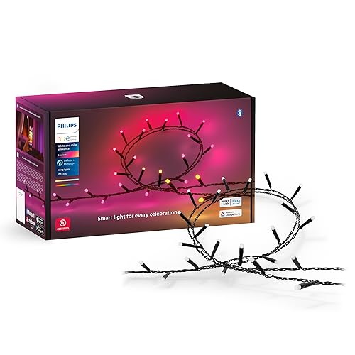 Philips Hue White And Color Ambiance, Stringa Di Luci, Luce Da Bianca A Colorata, Gradiente, 250 Led, 20M, Dimmerabile, Bluetooth, Sync Con Musica