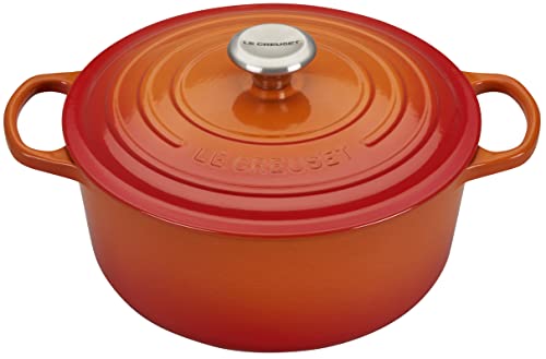 Le Creuset Cocotte Rotonda Evolution In Ghisa Vetrificata Con Coperchio, Diameter 26 Cm, Arancione, 21177260902430