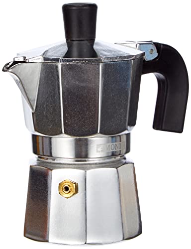 Monix Vitro - Caffettiera Da 1 Tazza, Argento/Nero