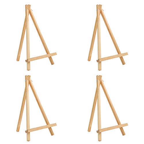 Belle Vous Cavalletto Da Tavolo Per Dipingere In Legno (Set Da 4) - 30 Cm - Treppiedi Per Dipingere In Legno Di Pino Naturale - Mini Cavalletto Per Di
